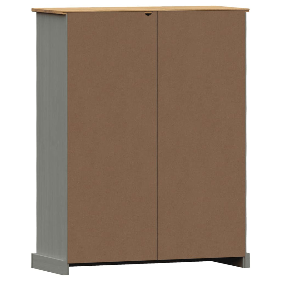 Boekenkast Vigo 90X35X114,5 Cm Massief Grenenhout Grijs