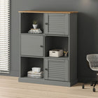 Boekenkast massief grenenhout 90x35x114,5 cm grijs