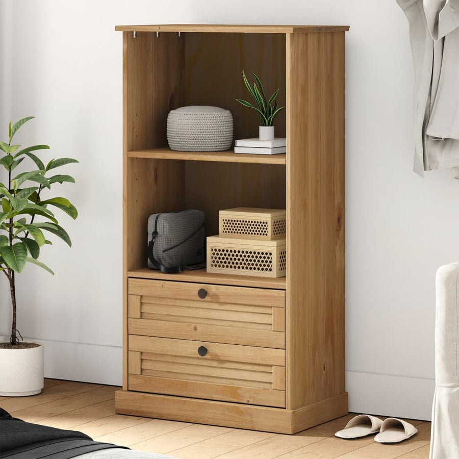 Boekenkast Vigo 60X35X114,5 Cm Massief Grenenhout