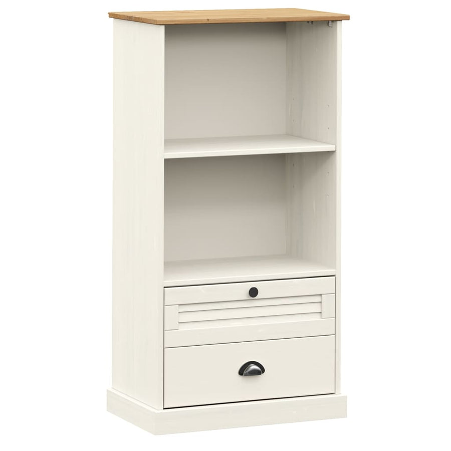 Boekenkast Vigo 60X35X114,5 Cm Massief Grenenhout Wit