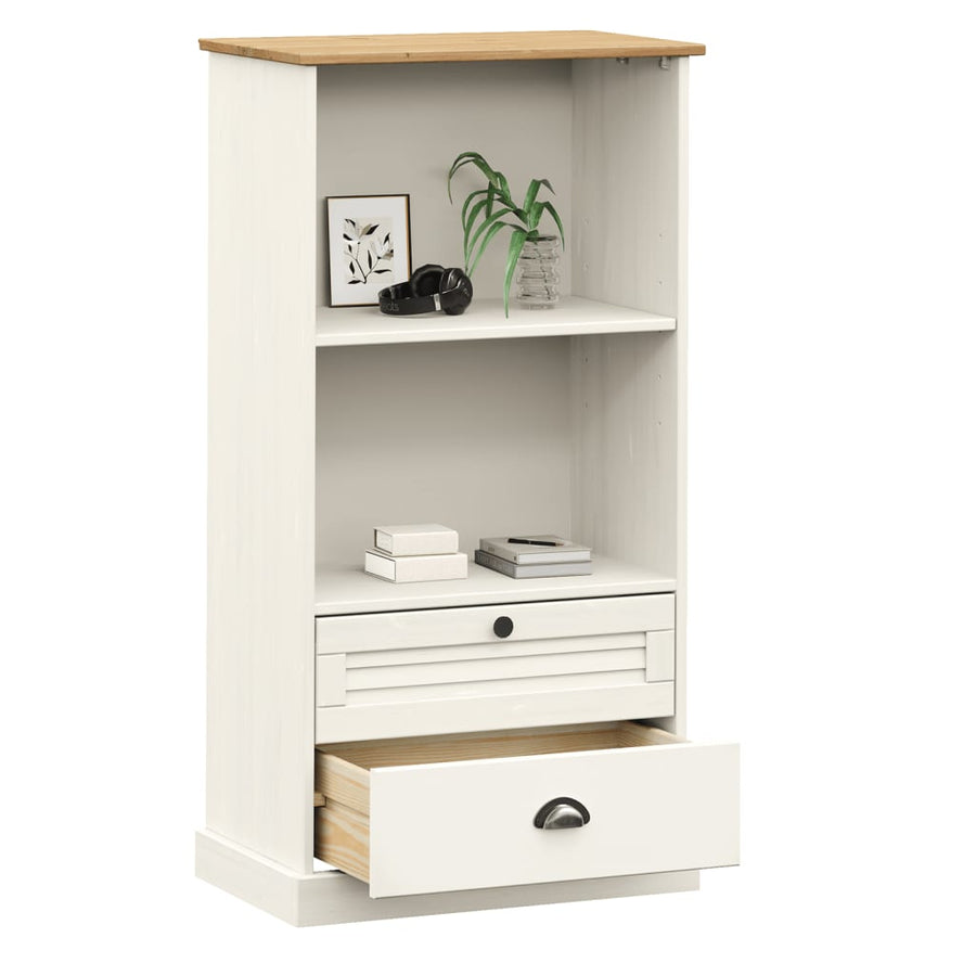 Boekenkast Vigo 60X35X114,5 Cm Massief Grenenhout Wit