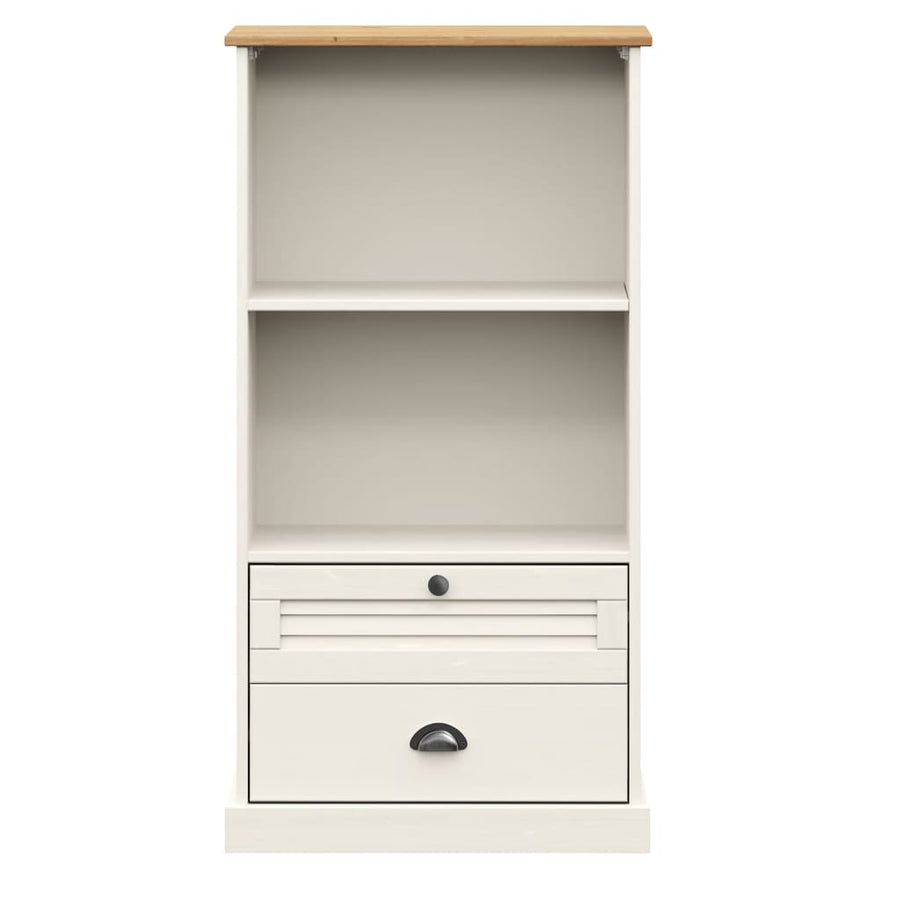 Boekenkast Vigo 60X35X114,5 Cm Massief Grenenhout Wit