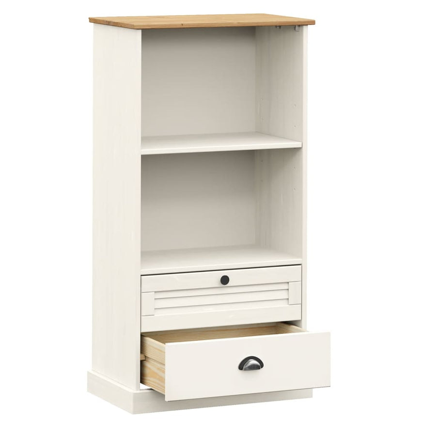 Boekenkast Vigo 60X35X114,5 Cm Massief Grenenhout Wit