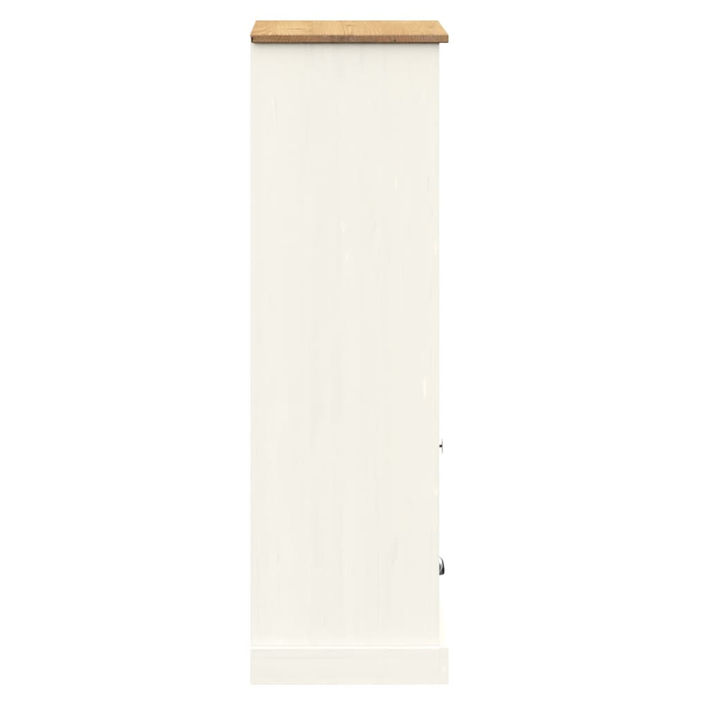 Boekenkast Vigo 60X35X114,5 Cm Massief Grenenhout Wit