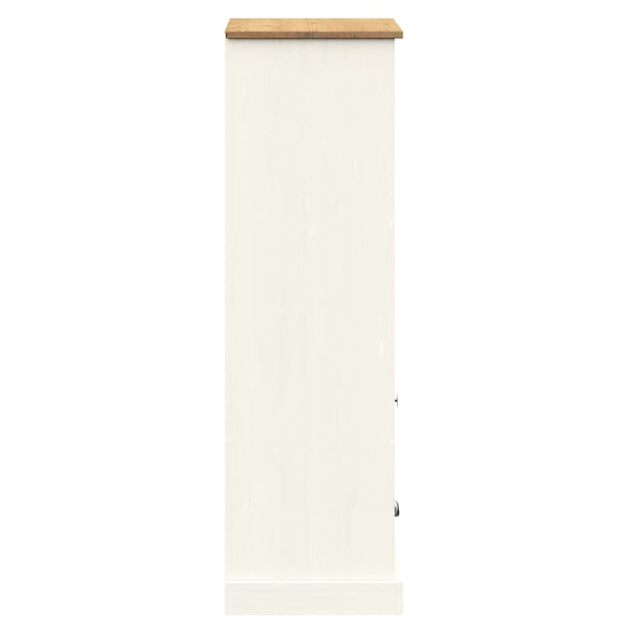 Boekenkast Vigo 60X35X114,5 Cm Massief Grenenhout Wit