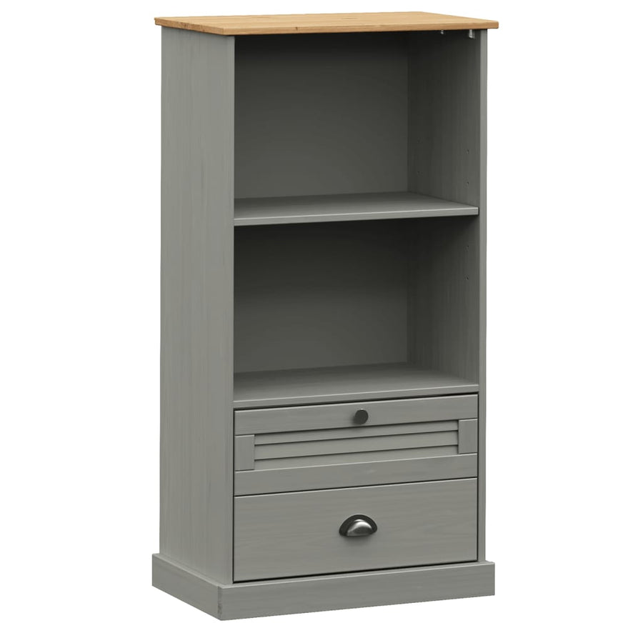 Boekenkast Vigo 60X35X114,5 Cm Massief Grenenhout Grijs