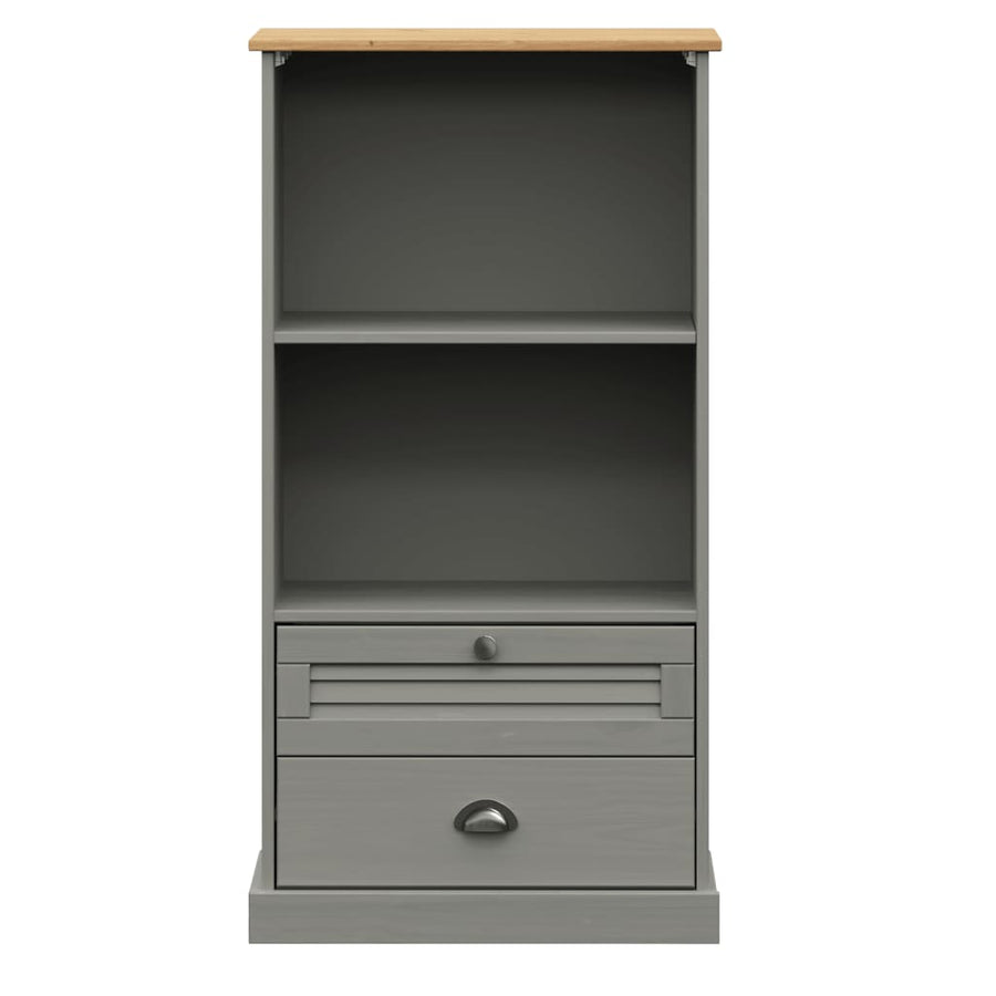 Boekenkast Vigo 60X35X114,5 Cm Massief Grenenhout Grijs