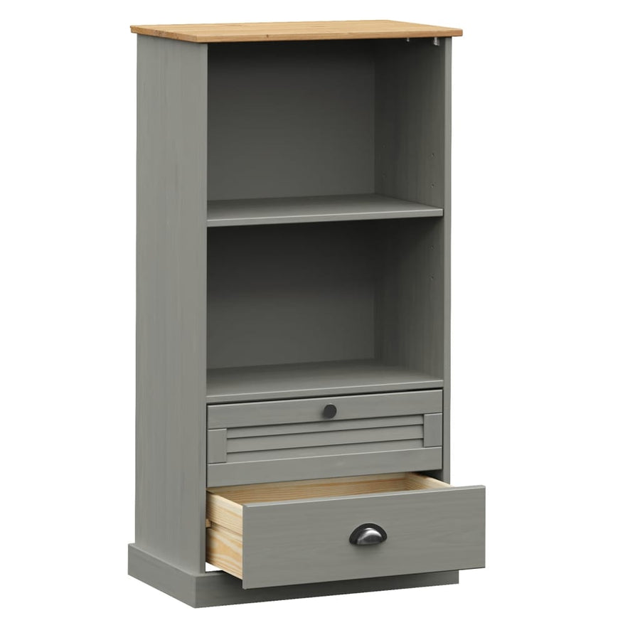 Boekenkast Vigo 60X35X114,5 Cm Massief Grenenhout Grijs