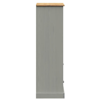 Boekenkast Vigo 60X35X114,5 Cm Massief Grenenhout Grijs