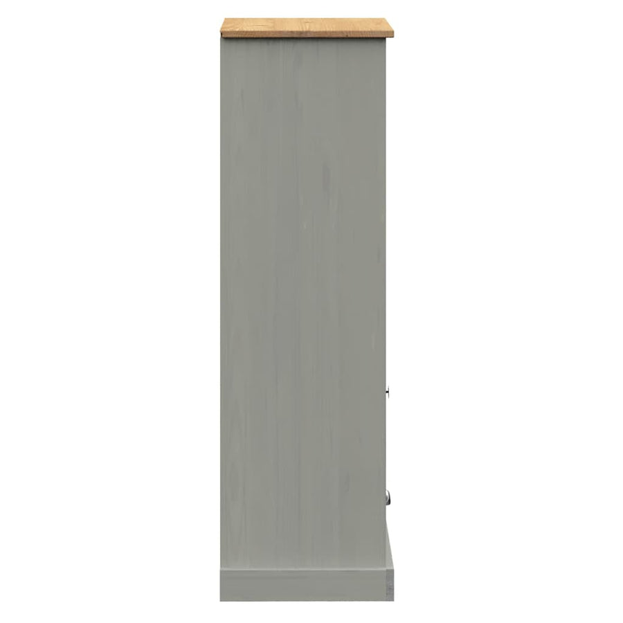 Boekenkast Vigo 60X35X114,5 Cm Massief Grenenhout Grijs