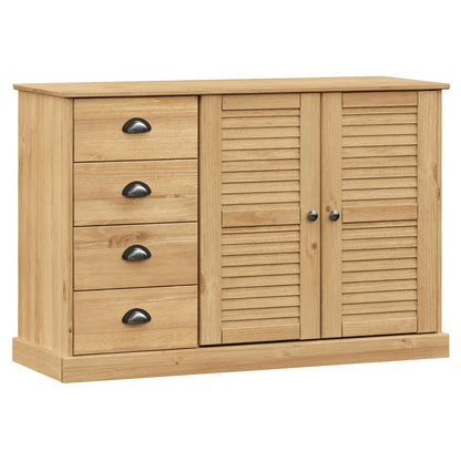 Dressoir Met Lades Vigo 113X40X75 Cm Massief Grenenhout Bruin