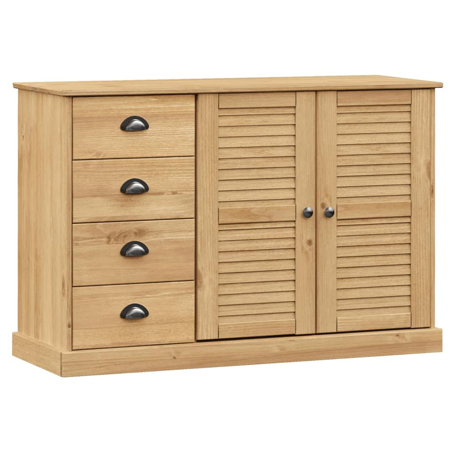Dressoir Met Lades Vigo 113X40X75 Cm Massief Grenenhout Bruin