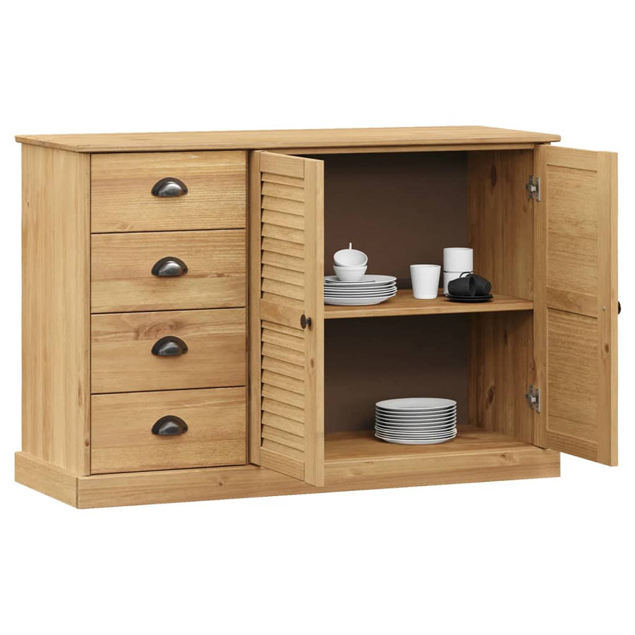 Dressoir Met Lades Vigo 113X40X75 Cm Massief Grenenhout Bruin