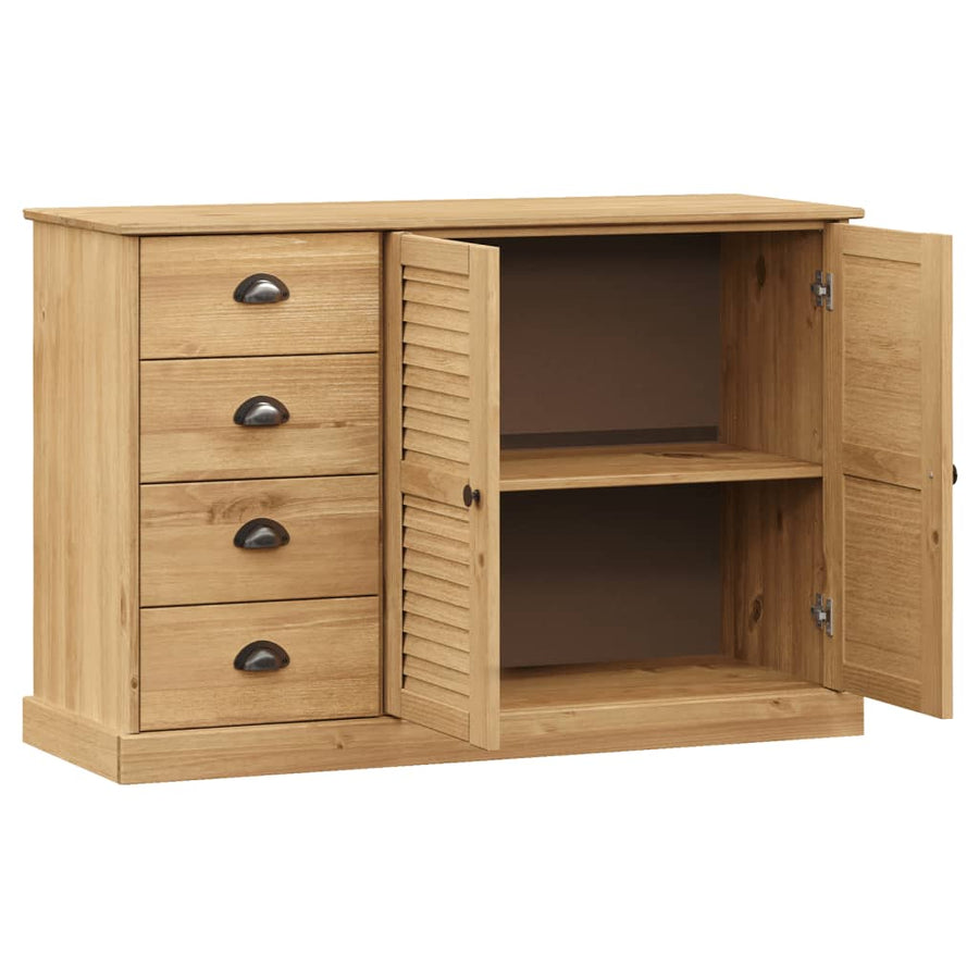 Dressoir Met Lades Vigo 113X40X75 Cm Massief Grenenhout Bruin