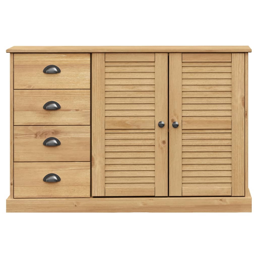 Dressoir Met Lades Vigo 113X40X75 Cm Massief Grenenhout Bruin