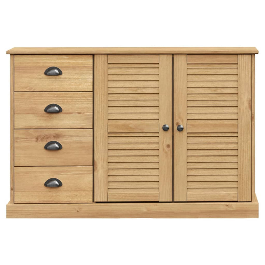 Dressoir Met Lades Vigo 113X40X75 Cm Massief Grenenhout Bruin