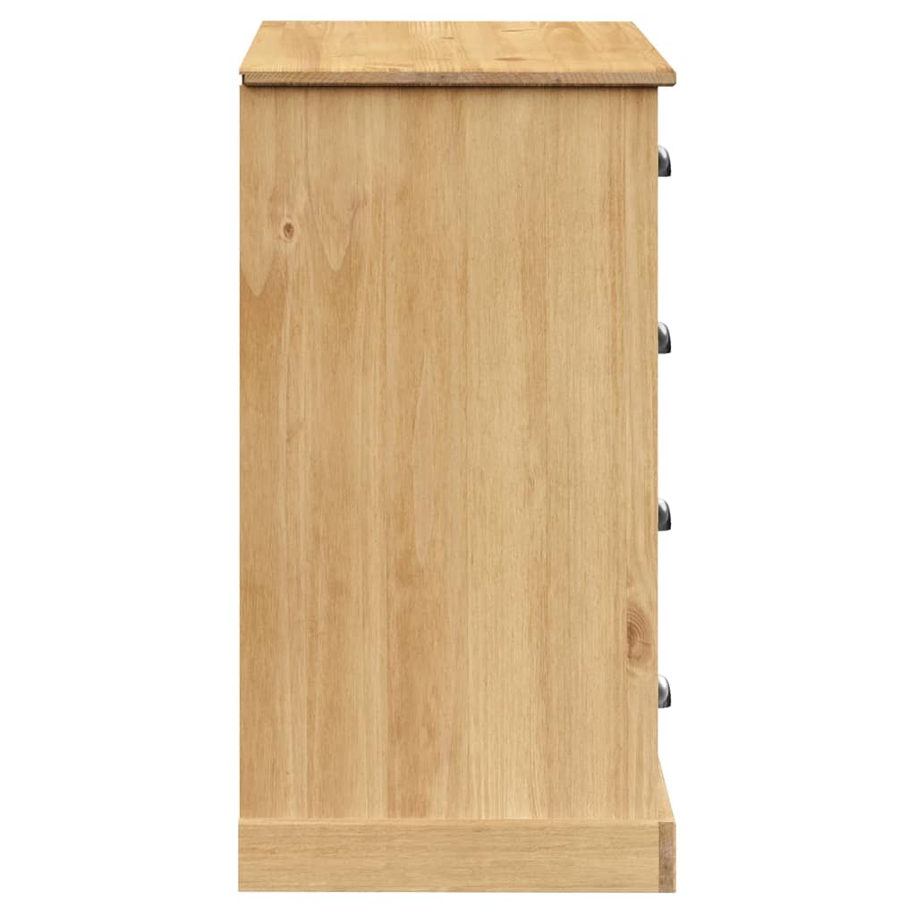 Dressoir Met Lades Vigo 113X40X75 Cm Massief Grenenhout Bruin