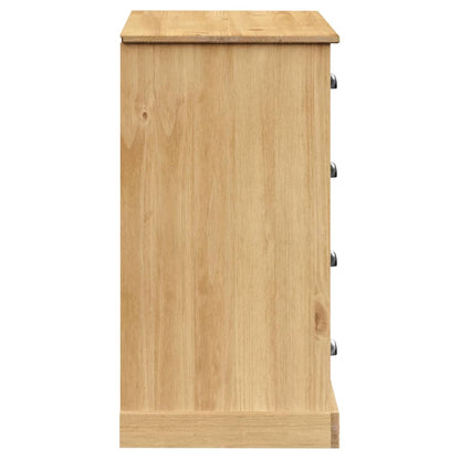 Dressoir Met Lades Vigo 113X40X75 Cm Massief Grenenhout Bruin