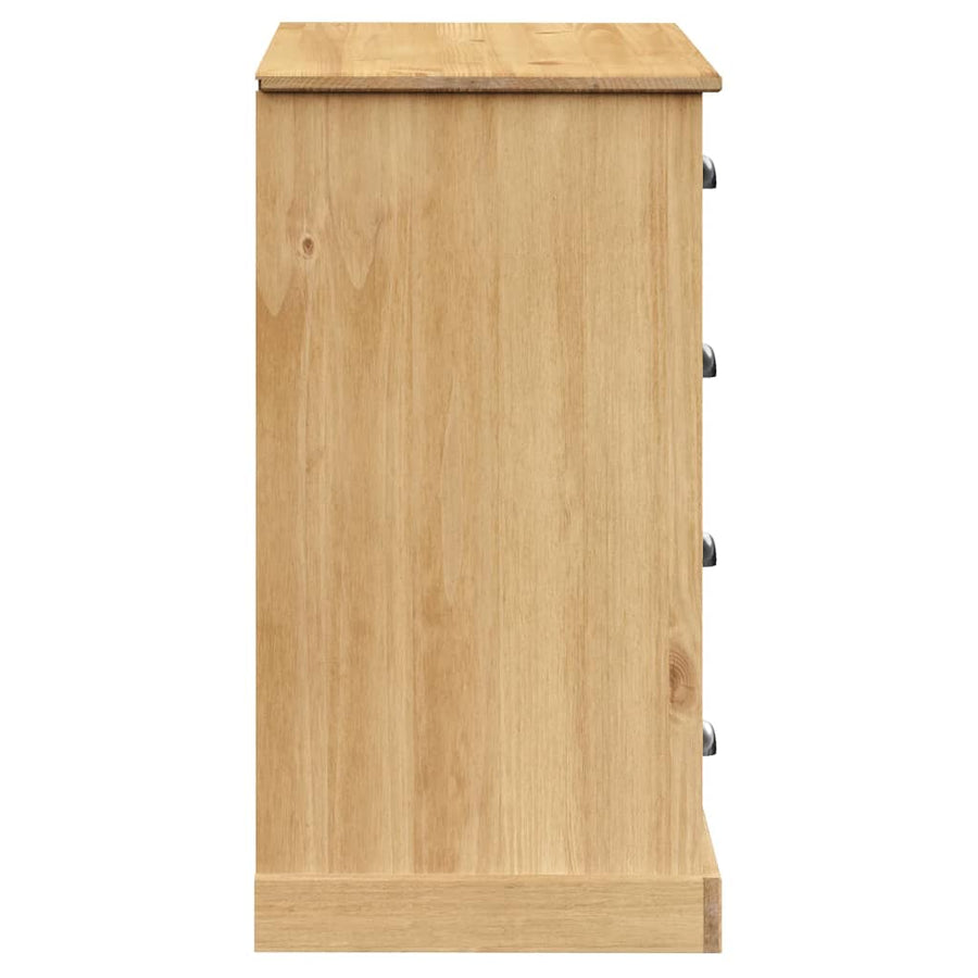 Dressoir Met Lades Vigo 113X40X75 Cm Massief Grenenhout Bruin