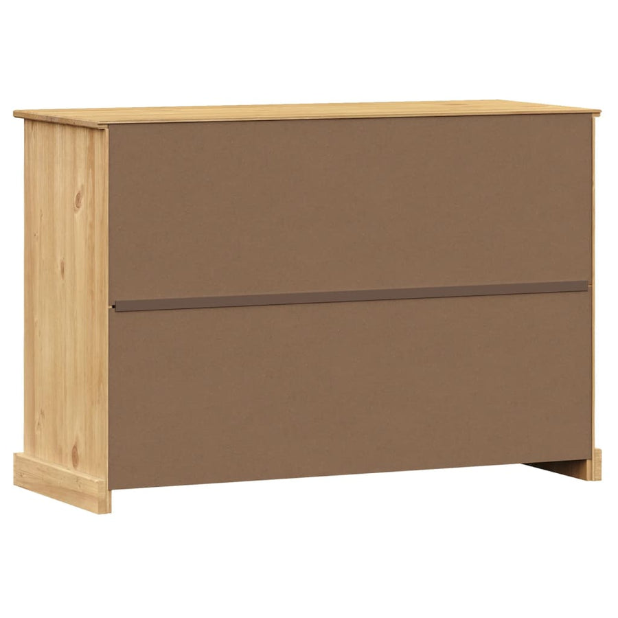 Dressoir Met Lades Vigo 113X40X75 Cm Massief Grenenhout Bruin