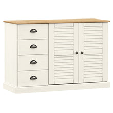 Dressoir Met Lades Vigo 113X40X75 Cm Massief Grenenhout Wit