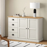 Dressoir 113x40x75 cm massief grenenhout wit