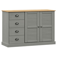 Dressoir Met Lades Vigo 113X40X75 Cm Massief Grenenhout Grijs