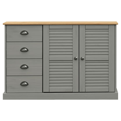 Dressoir Met Lades Vigo 113X40X75 Cm Massief Grenenhout Grijs