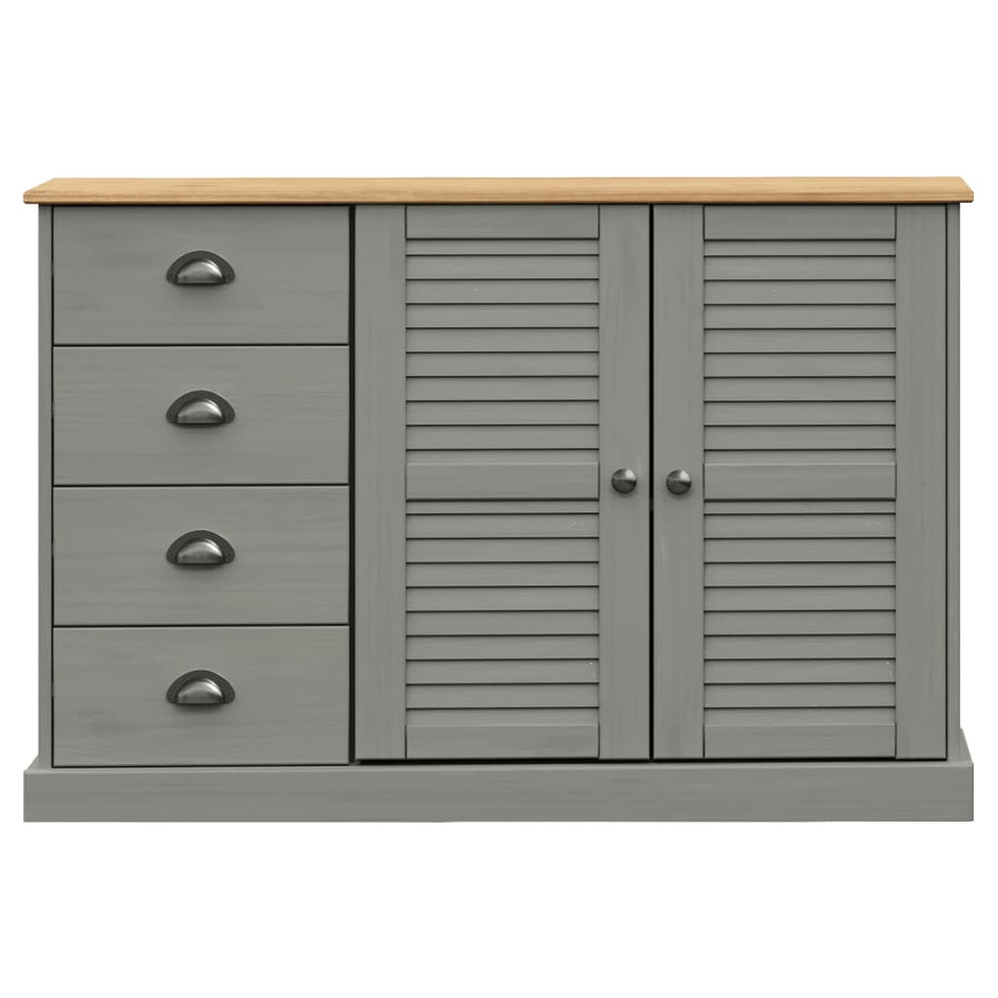 Dressoir Met Lades Vigo 113X40X75 Cm Massief Grenenhout Grijs