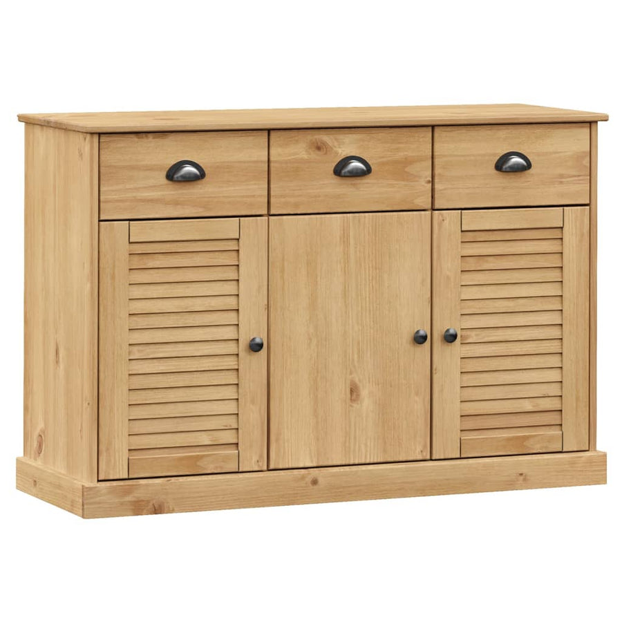 Dressoir Met Lades Vigo 113X40X75 Cm Massief Grenenhout Bruin