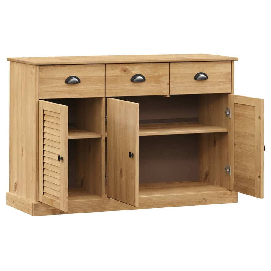 Dressoir Met Lades Vigo 113X40X75 Cm Massief Grenenhout Bruin