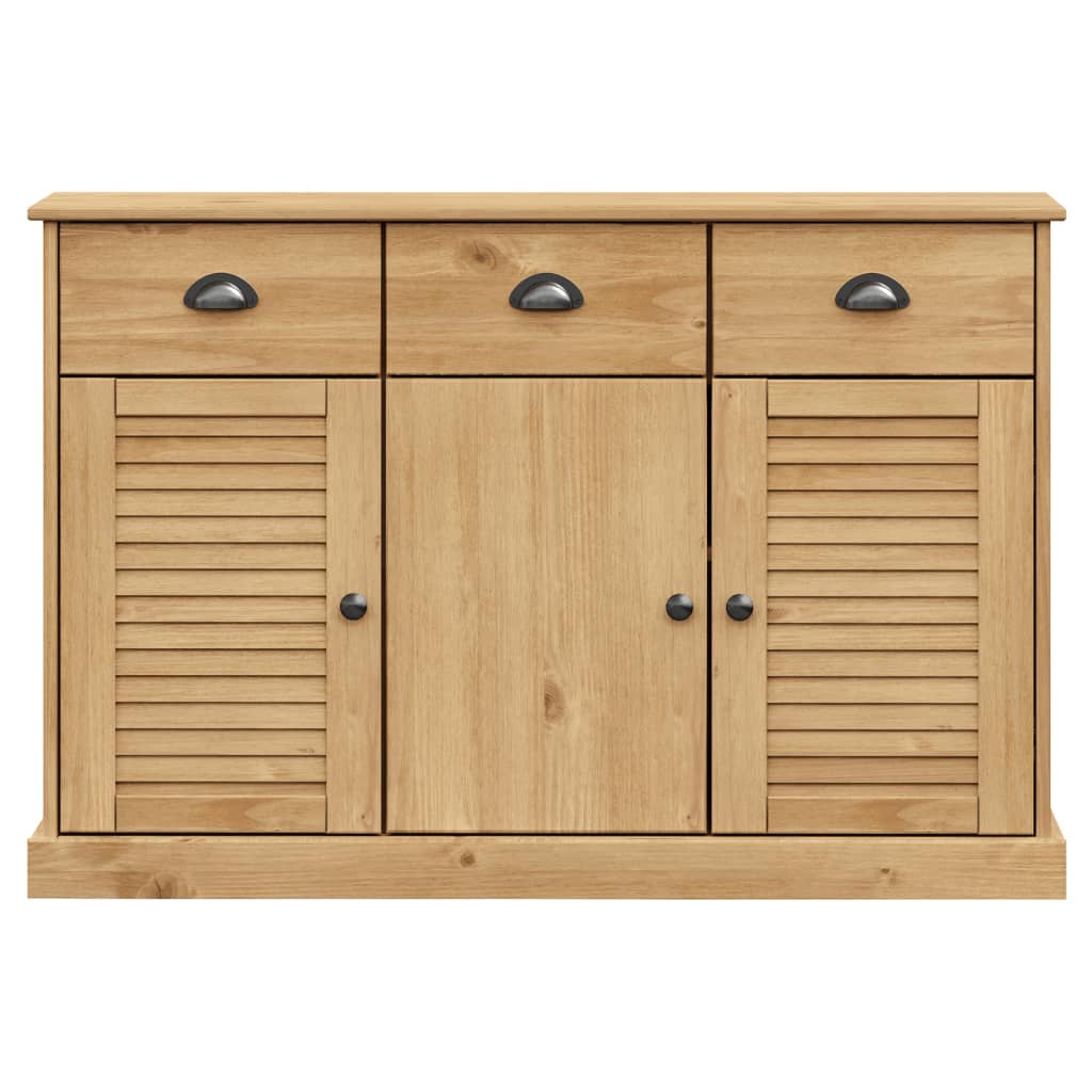 Dressoir Met Lades Vigo 113X40X75 Cm Massief Grenenhout Bruin