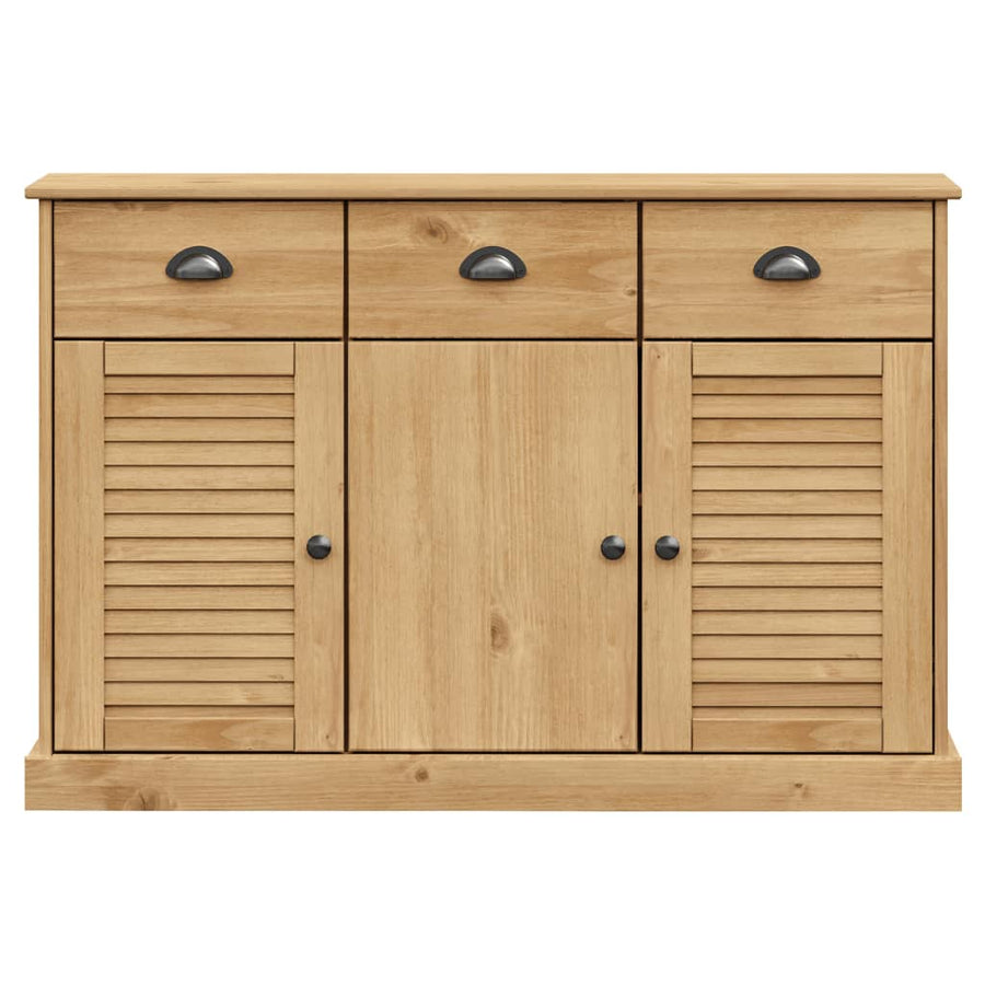 Dressoir Met Lades Vigo 113X40X75 Cm Massief Grenenhout Bruin