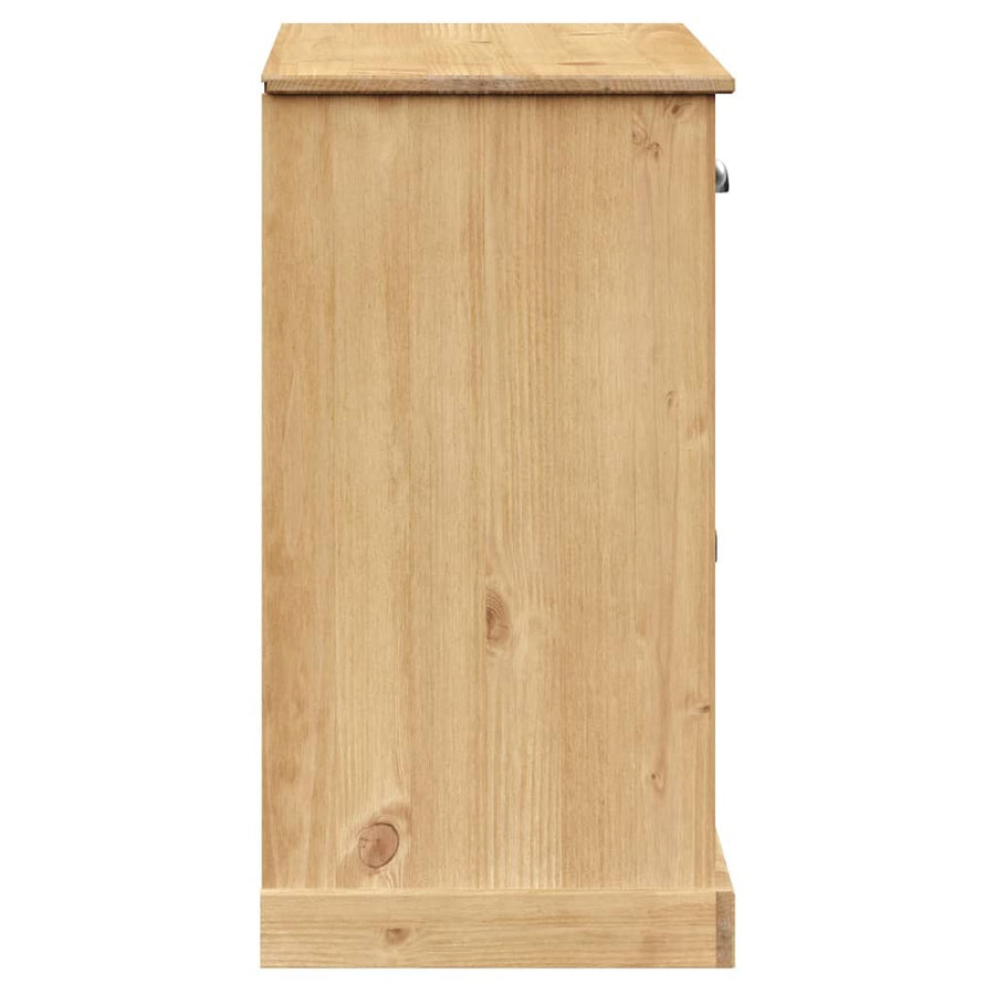 Dressoir Met Lades Vigo 113X40X75 Cm Massief Grenenhout Bruin