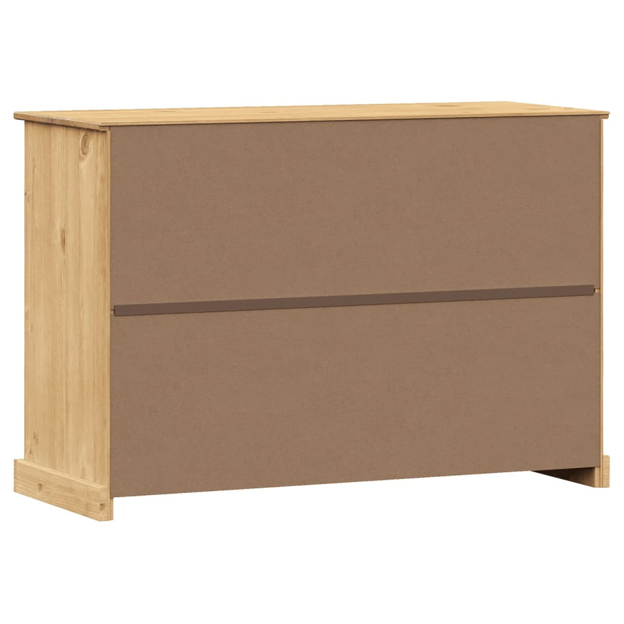 Dressoir Met Lades Vigo 113X40X75 Cm Massief Grenenhout Bruin