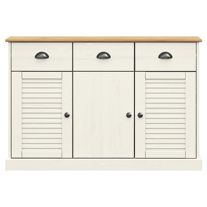 Dressoir Met Lades Vigo 113X40X75 Cm Massief Grenenhout Wit