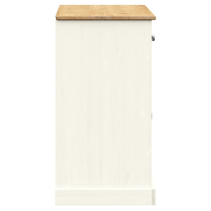 Dressoir Met Lades Vigo 113X40X75 Cm Massief Grenenhout Wit