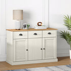 Sideboard with drawers VIGO 113x40x75 cm solid pine wood white