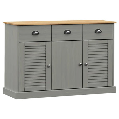 Dressoir Met Lades Vigo 113X40X75 Cm Massief Grenenhout Grijs