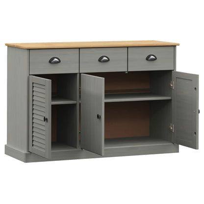 Dressoir Met Lades Vigo 113X40X75 Cm Massief Grenenhout Grijs