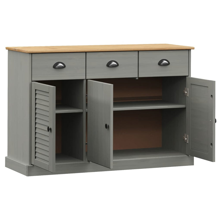 Dressoir Met Lades Vigo 113X40X75 Cm Massief Grenenhout Grijs