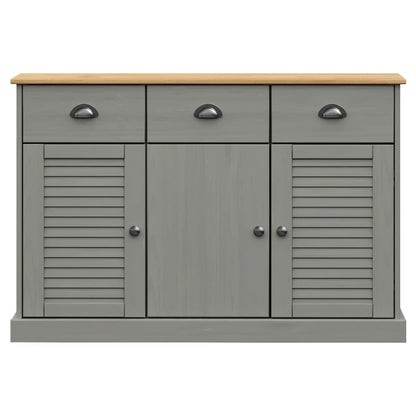 Dressoir Met Lades Vigo 113X40X75 Cm Massief Grenenhout Grijs