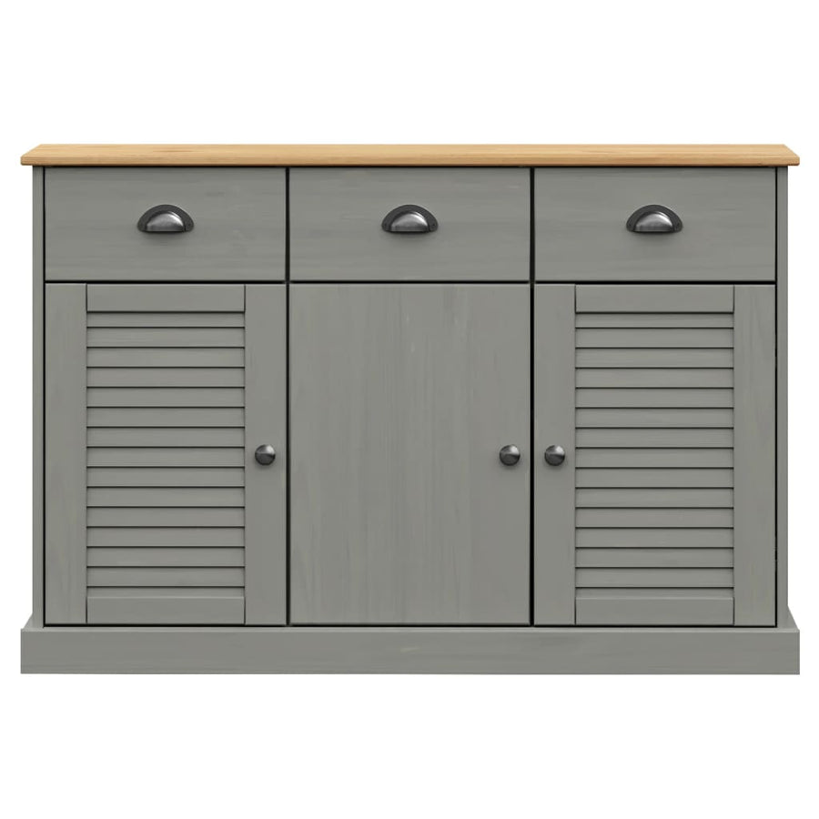 Dressoir Met Lades Vigo 113X40X75 Cm Massief Grenenhout Grijs