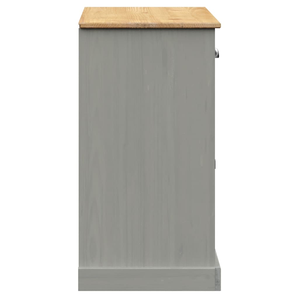Dressoir Met Lades Vigo 113X40X75 Cm Massief Grenenhout Grijs