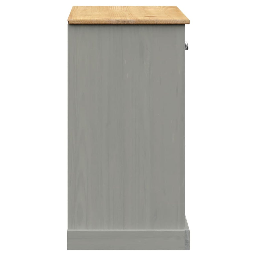 Dressoir Met Lades Vigo 113X40X75 Cm Massief Grenenhout Grijs