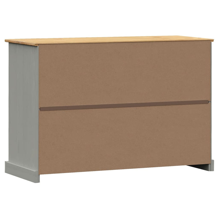 Dressoir Met Lades Vigo 113X40X75 Cm Massief Grenenhout Grijs