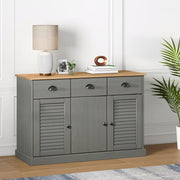 Dressoir 113x40x75 cm massief grenenhout grijs