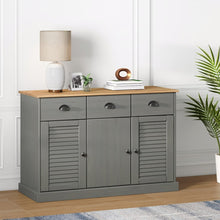Dressoir Met Lades Vigo 113X40X75 Cm Massief Grenenhout Grijs