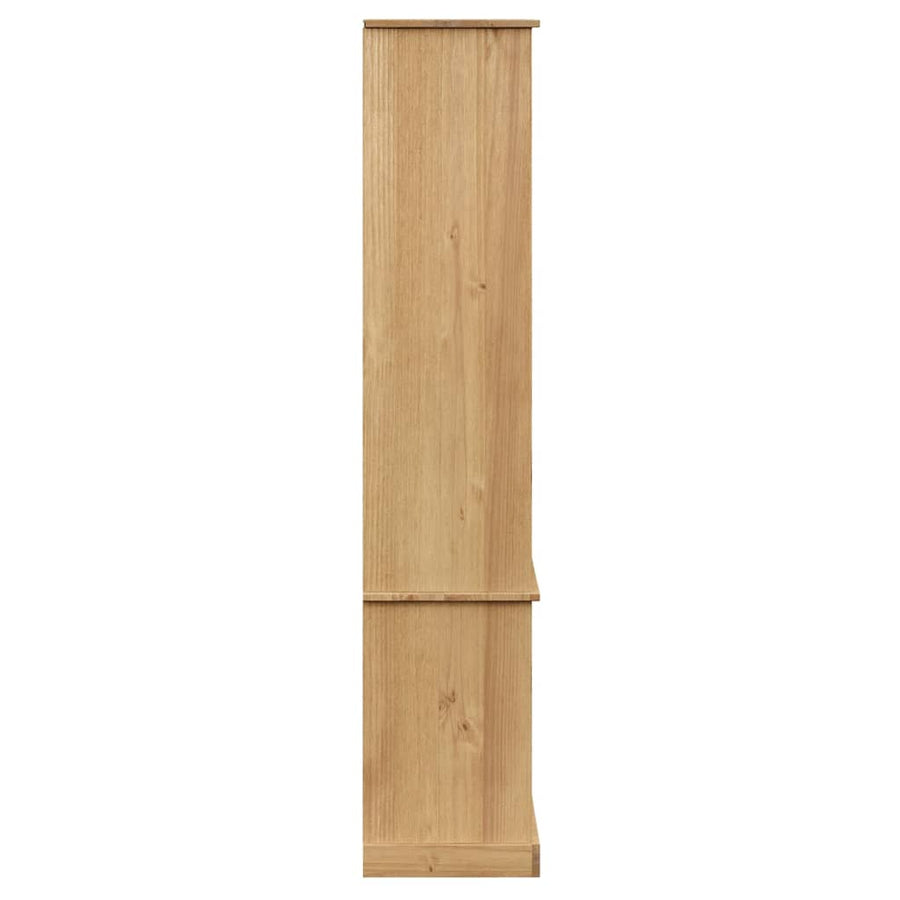 Vitrinekast Vigo 85X35X170 Cm Massief Grenenhout Bruin