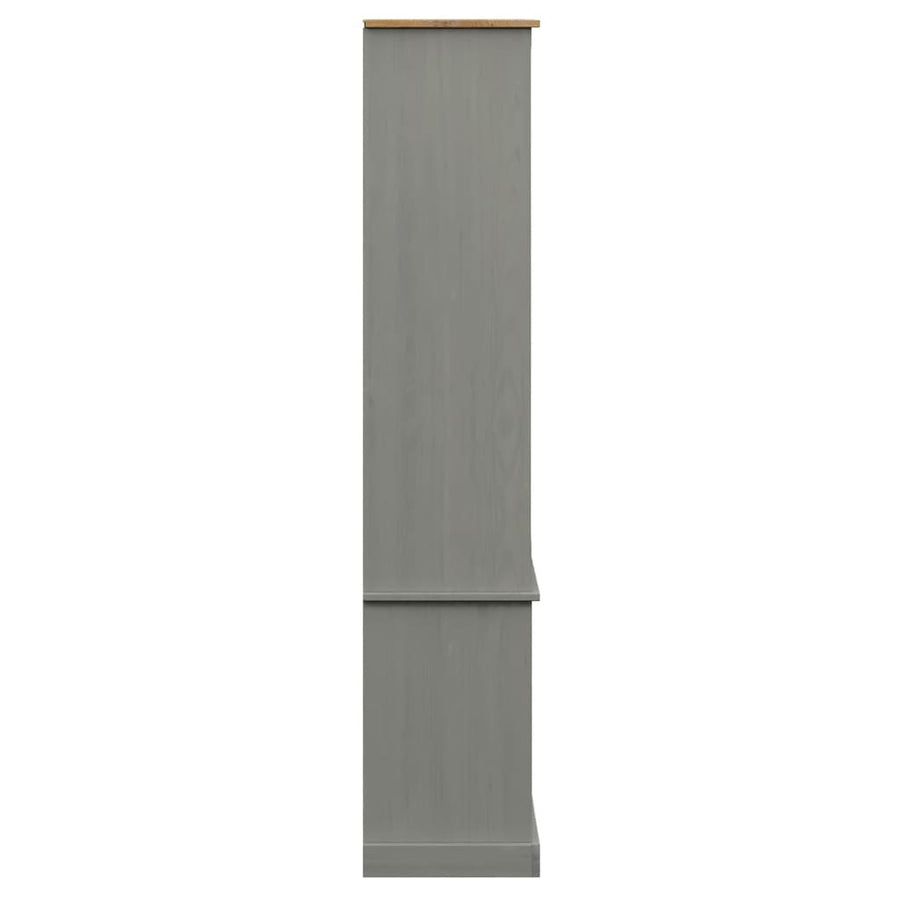 Vitrinekast Vigo 85X35X170 Cm Massief Grenenhout Grijs